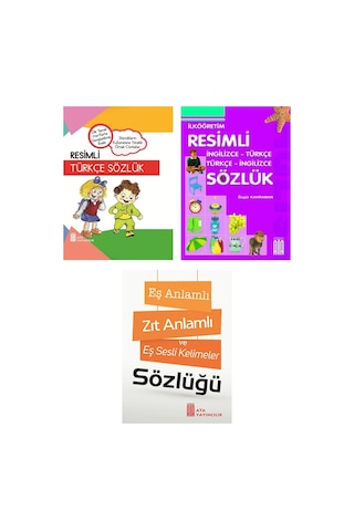 Resimli Türkçe Sözlük-resimli İngilizce Sözlük-eş Anlamlı,zıt Anlamlı Kelimeler Sözlüğü