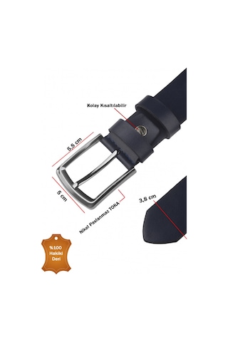 Deepsea Erkek Lacivert Düz Sade Suni Deri Kemer Günlük & Spor Kemer 2602658 Lacivert