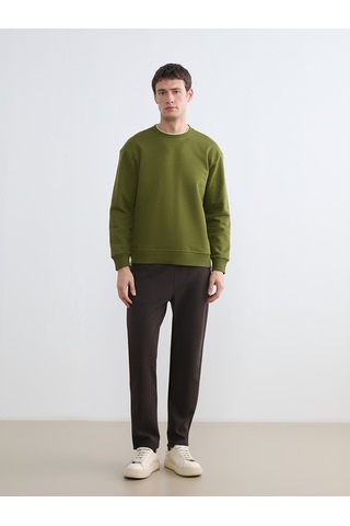 Lcw Vision Haki Bisiklet Yaka Erkek Kalın Sweatshirt