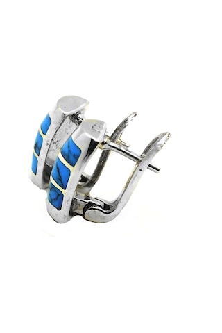 Turkuaz Taşli 925 Ayar Gümüş Bayan Küpe N11.93846