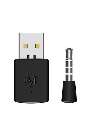 Jeehugo Ps4 İçin Bluetooth 4.0 Usb Alıcı - Kablosuz Mikrofonlu Oyuncu Kulaklığı Adaptörü, Siyah, 10m Erişim Mesafesi, Hızlı Kurulum