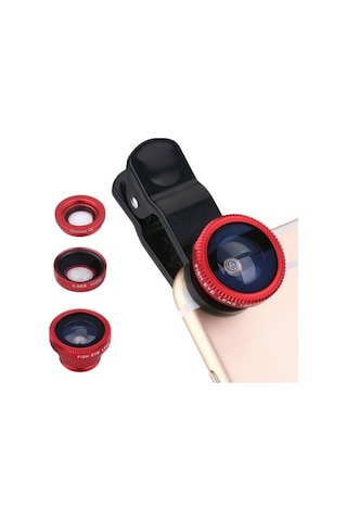 Balık Gözü Lens Fish Eye 3 Wide Geniş Açılı Makro Telefon Lensi
