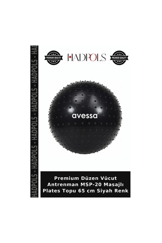 Premium Düzen Vücut Antrenman Msp-20 Masajlı Plates Topu 65 Cm Siyah Renk