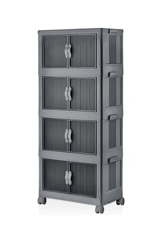 Katlanabilir Modüler Dolap 4 Lü 54 Cm X 31,7 Cm X 127 Cm Antrasit Genel