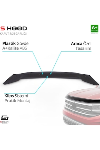 S-dizayn Kia Ceed Abs Plastik Kaput Rüzgarlığı 2012-2018 A+kalite