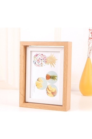 Tongxida Ahşap Döner Masa Fotoğraf Çerçevesi 8 İnç, Beyaz