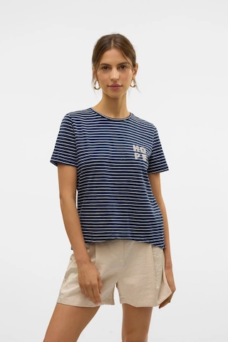 Vero Moda Kadın Vmsımone Kısa Kollu Pamuk T-shirt 10328170 Lacivert Lacivert