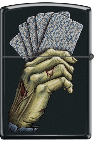 Zippo Dead Man's Hand Black Matte Dizayn Çakmak Siyah