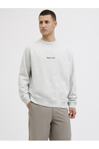 Jack & Jones Erkek Gögüs Nakis Islemeli Sweat - Norrebro - 12282893 Beyaz Melanj