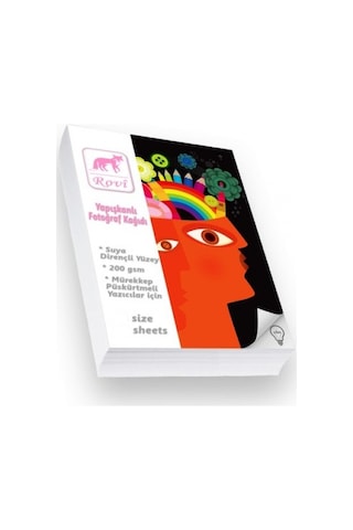 Epson-Canon-Hp-Brother Yapışkanlı Sticker Fotoğraf Kağıdı Parlak 50 Adet A4