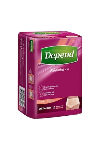 Depend Emici Külot Hasta Bezi Kadın Orta 10'lu