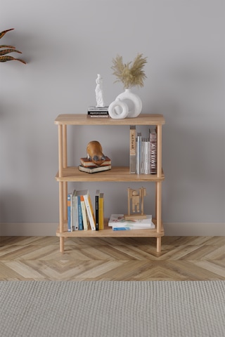 3 Raflı Kitaplık Ahşap Kitaplık Ofis Rafı Ayakkabılık -çam