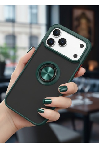Apple İphone 17 Pro İçin Kamera Korumalı Yüzüklü Kılıf - Leke Tutmaz Mat Ve Dayanıklı Yapı
