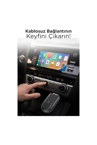 Torima Tab06 Mini 2in1 Kablosuz Carplay Usb Ve Type-c Uyumlu Araç Multimedya Dönüştürücü Adaptörü