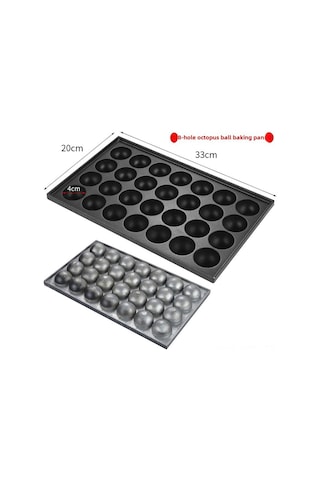 Konesam 28 Delikli Gazlı Balık Köftesi, Ahtapot Küçük Topları Ve Battaniye Yumurtası Pişirme Tabağı - 2 Adet İğne İle Diğer