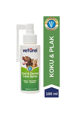 Veturel Kedi Ağız Bakımı Köpek Ağız Kokusu Diş Eti Yarası Bakım Spreyi 100 ML