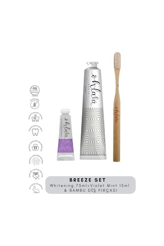Ohlala Whitening Mint Diş Macunu 75 ML + Violet Mint 15 ML+ Bambu Diş Fırçası