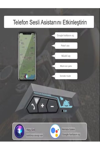 Bt 5.0+edr 820mah Lityum Stereo Hd İnterkom Sesli Asistanlı Bluet