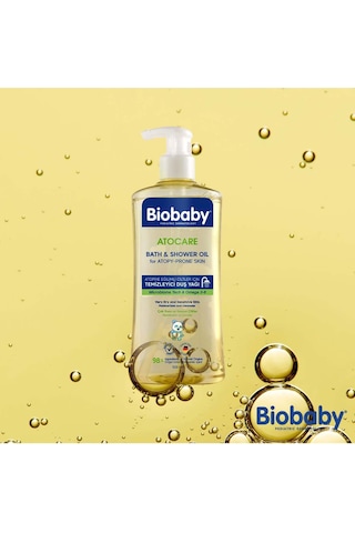 Biobaby Atocare Atopi Eğilimli Ciltler İçin Temizleyici Duş Yağı 500 Ml Seramid Prebiyotik Omega 3 - 6 Yulaf