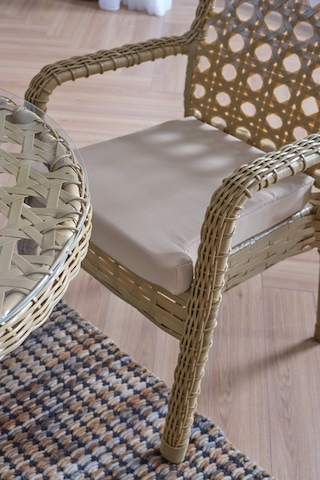 Evdemo Ayaz 2 Kişilik Rattan Bahçe Balkon Mutfak Masa Takımı Cappuccino Cappuccino