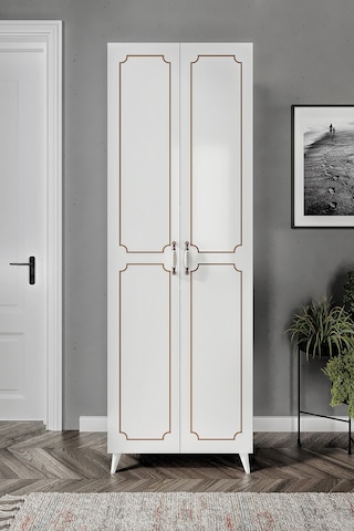 2 Kapaklı 5 Bölmeli Geniş Çok Amaçlı Ayakkabı Dolabı, Ayakkabılık Beyaz