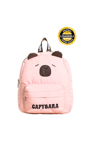 Capybara Orijinal Lisanslı Çocuk Okul /anaokulu Çantası, 3d Pembe