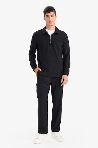 Defacto Regular Fit Polo Yaka Yarım Fermuarlı Sweatshirt F2802ax25aubk81 Siyah-bk81