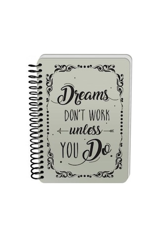 Deffter Raw Grey - Dream Sert Kapak 14x21 cm Çizgisiz 90 Sayfa Spiralli Defter