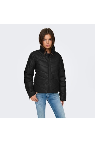 Jacqueline De Yong Fiona Life Short Kadın Siyah Dik Yaka Ceket Siyah