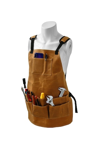 Feelingirl Takipçi Kuponu Mumlu Kanvas Çok Önlük Ayarlanabilir Askı Ağır Hizmet Marangoz Atölyesi Önlüğü