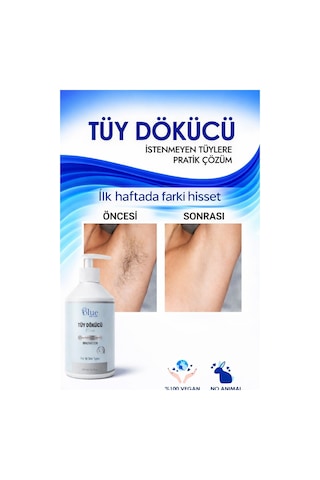 Blue Skin Care Tüy Dökücü Ve Tüy Azaltıcı Tüy Alma Krem Tüm Cilt Tipleri Için Lazer Epilasyon Etkili