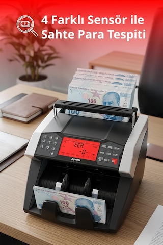 Ayrex Aprilla Abc-8820 Para Sayma Makinesi / 1000 Adet/dk & Oyuncak Banknot Tespit & Müşteri Ekranı