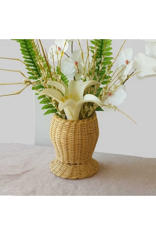 Siparişbox 18x10cm Rattan Vazo Bambu