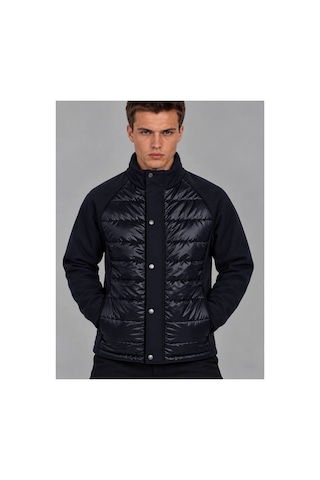 Hk Premium Slim Fit Prada Kumaş Şişme Desenli Mont Lacivert