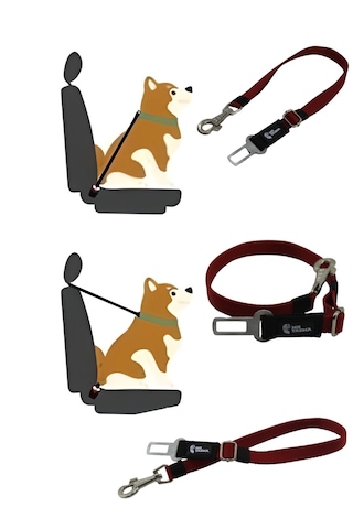 Evcil Hayvan Araç Emniyet Kemeri Kedi Köpek Oto Tasması Kırmızı