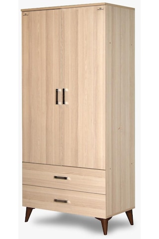 Dolap 2kapı 2çekmece Somon Demont Yüksek Ayak Hard Suntalem Parlak Ceviz El Yapım Somon