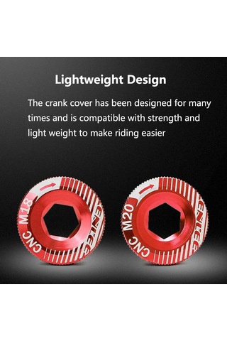 Sones Enlee Alüminyum Bisiklet Krank Kapağı Krank Vidaları, Renk: M18 Siyah