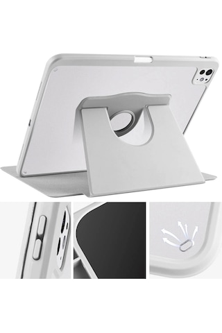 Apple Uyumlu iPad  Air 13 2024 Kılıf Redclick Termik Kalem Bölmeli Dönebilen Standlı Kılıf