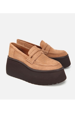 Hotiç Kadın Süet Deri Taba Dolgu Topuklu Günlük Loafer 01ayh315720a340 01ayh315720a340 Taba