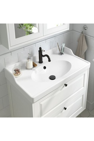 Ikea Hamnskär Lavabo Bataryası, Siyah, 19 Cm