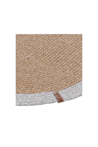 Cesta El Yapımı Pamuklu Natural Gri Jüt Hasır Dekoratif Kilim 9020 Natural
