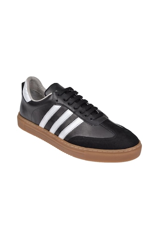 Floor Hakiki Deri Erkek Spor Ayakkabı Sneaker Mak-3030m Siyah Beyaz