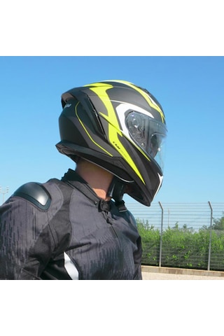 Cgm 311G Blast Sport Kapalı Kask Mat Siyah Sarı