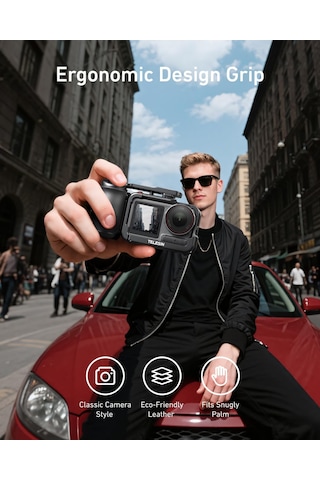 Djı Osmo Action 5 Pro/4/3 İçin Alüminyum Alaşımdan Street Grip Kit Kamera Sap Tutucu Seti Sap + Ultra Hafif Kafes