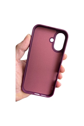 Apple iPhone 17-18 Uyumlu Kılıf Logolu Lansman Soft Yumuşak Içi Kadife Silikon Kapak Bordo Renk