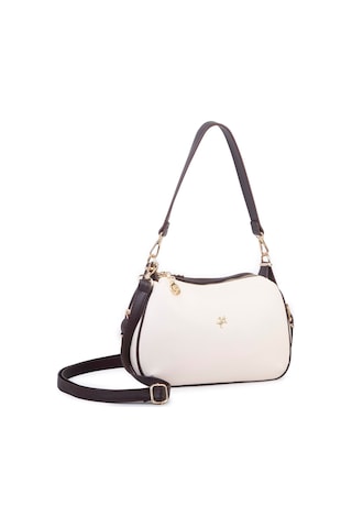 Nas Bag Kadın Omuz Ve Çapraz Çanta Çok Gözlü Şık Tasarım 28x18 Cm Krem Kahve Lopez