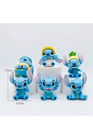 Stitch Mini Koleksiyon Figürü Pvc Dekoratif Figür Rastgele 1 Adet
