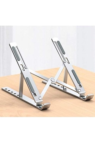 Aorus 17 Kompakt Quickswitch Dizüstü Bilgisayar Standı, Çok Açılı Görüntüleme Katlanabilir Yükseltici Metalik Gümüş