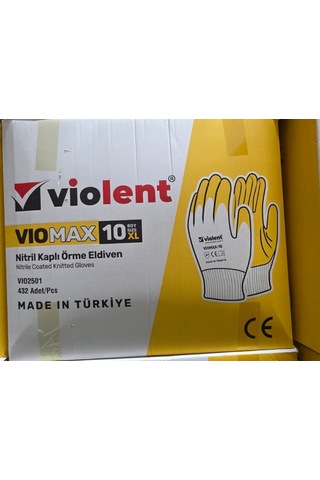 Vıomax Vıo2501 Nitril Kaplı No 10 Örme Eldiven 432 Çift