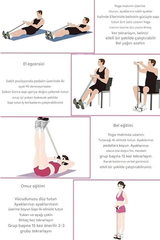Evde Spor Lastikli Egzersiz Lastiği Body Trimmer Mekik Çekme Alet